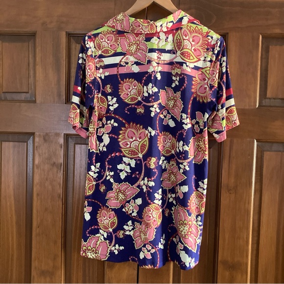 NWT Johnny Was Floral Women's swing polo tunic top size medium - Picture 3 of 7